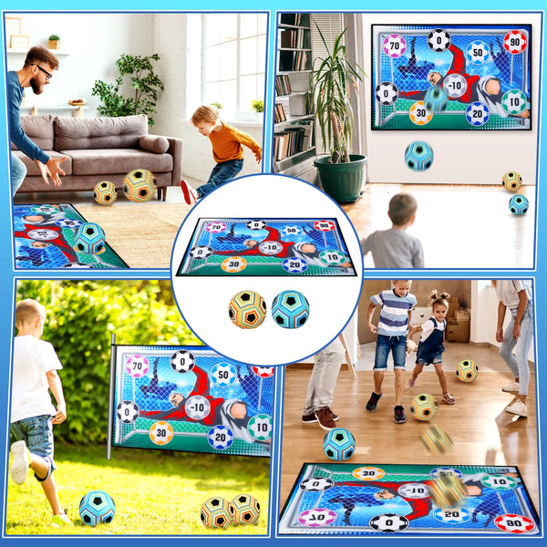 VATOS Football Ball Game Set for Kids Indoor Outdoor Soccer Train Sport Game Foldable Toys for 3 4 5 6 7 8 Years Old Boys Girls