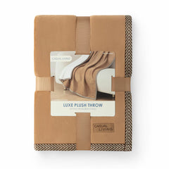 Casual Living Luxe Plush Throw in Camel, 127 X 178 Cm