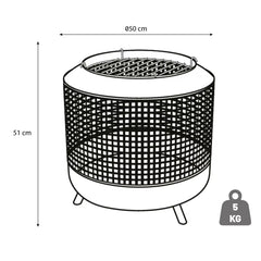 Redfire Midland Wood Burning Fire Basket + BBQ Grill