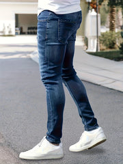 Men's Elastic Jeans Slim Fit Korean Style for Teens