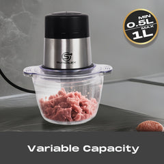 SUPERLEX Mini Chopper 300W Motor 6 Second Quick Mincing Dual Speed Control 1000ml Capacity One Touch Chop