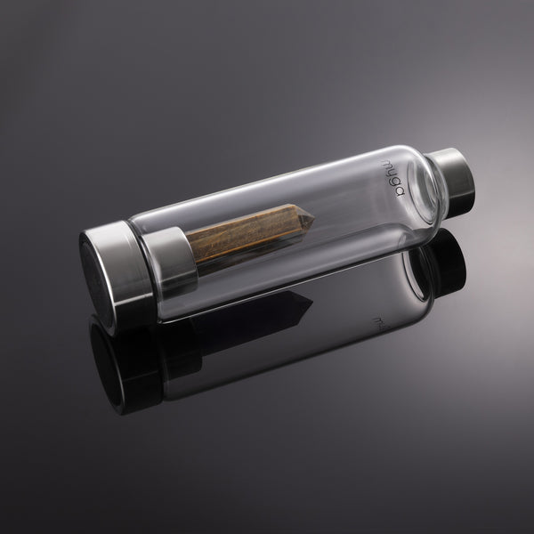 Crystal-Infused Water Bottle – 7200ml Premium Steel & Glass Hydration Bottle with Natural Healing Stones for Stress Relief, Mental Clarity & Spiritual Wellness