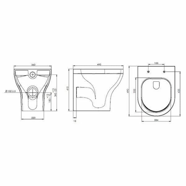 Tavistock Lindo Back to Wall Toilet with Pan and Seat
