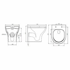 Tavistock Lindo Back to Wall Toilet with Pan and Seat
