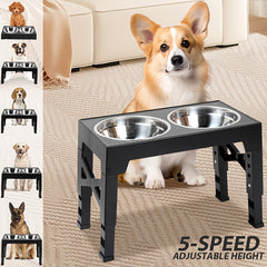 1SET Adjustable Height Pet Feeder Total of 5 Height Cat Bowl Dog Bowl with Two Detachable Stainless Steel Bowls for Dog Neck Protection Makes a Great Valentine'S Day Gift for Small, Medium And Large Dogs