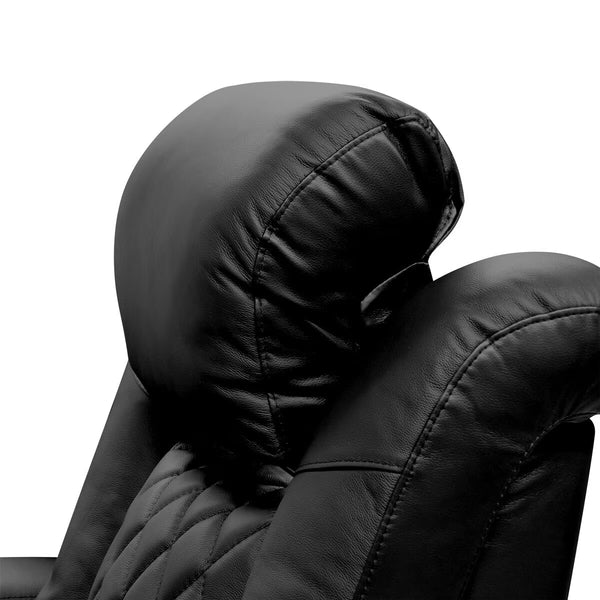 Valencia Tuscany Row of 2 Black Leather Power Reclining Home Theatre Seating
