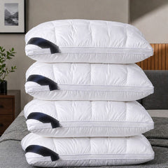 4PCS 5-Star Hotel Quality Pillows Premium Non-Collapsible Pillow Core Soft Breathable Machine Washable All-Season for Home Bedroom Daily Rest Improved Sleep Quality