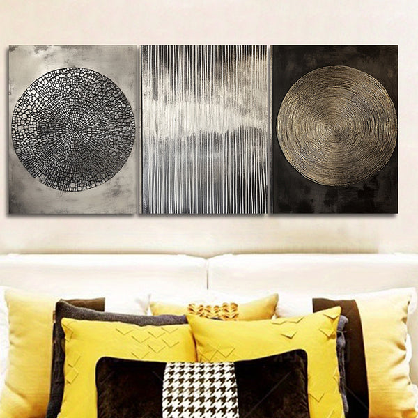 Three Wall Paintings Wall Paintings 30x40cm(11.81x 15.75inch) X3pcs Three Different Textures(1) for Home, Living Room, Coffee Shop, Office, Wall Art Decoration, Luxury Wall Hanging, 2D Flat, Perfect for Room Decor