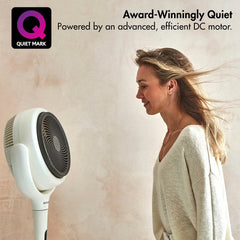 Aircraft LUME MIDI Ultra Quiet Air Circulator Table Fan with Remote & Dimmable Backlight in Stone White