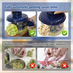 Electric Grape Peeling Machine, 3 in 1 Automatic Automatic Small Fruit Peeling Tool Garlic Peeler Machine for Grapes Garlic Tomato Dates Plums Olives