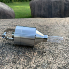 Metal Powder Hand Spice Mill Funnel Food Container Kitchen Tools Herb Grinder Hand Crusher with Glass Snuff Bottle