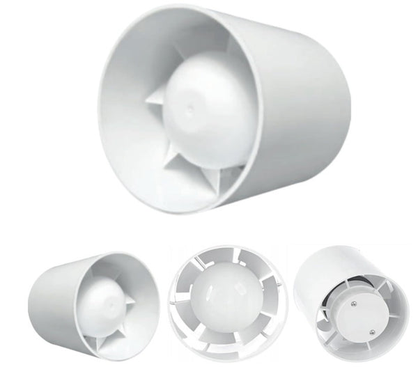 100mm In-Line Extractor Fan – Quiet Bathroom Ventilation Fan for Ducting – High Airflow 100 m³/h – IPX2 Rated ABS Housing – Ideal for Toilet, Kitchen, Home, Office & Commercial Use. Set by MYPURECORE