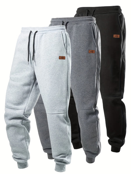 3pcs 3-Pc Men'S Autumn And Winter Sports Casual Pants, Men'S Autumn And Winter Warm Casual Pants, Men'S Autumn And Winter Running Pants, Autumn And Winter Outdoor Pants, Jogging Outdoor Sports Pants Warm And Thickened, Great Gift