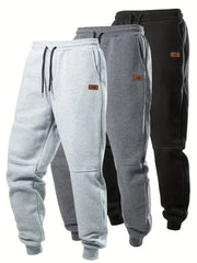 3pcs 3-Pc Men'S Autumn And Winter Sports Casual Pants, Men'S Autumn And Winter Warm Casual Pants, Men'S Autumn And Winter Running Pants, Autumn And Winter Outdoor Pants, Jogging Outdoor Sports Pants Warm And Thickened, Great Gift