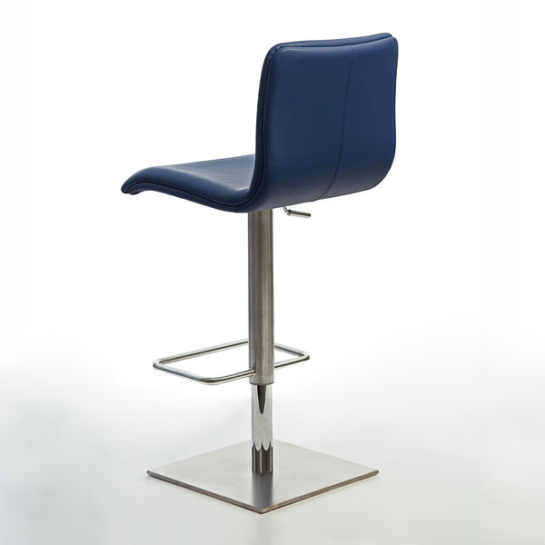 Peressini Rio Blue Faux Leather Gas Lift Bar Stool