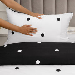 3pcs Reversible Polka Dot Duvet Cover Set – Hotel Quality, Soft & Breathable Microfiber, with Pillowcases, Button Closure, Machine Washable, Wrinkle Free & Durable