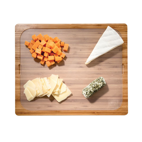Seville Classics Bamboo Cutting Board with 7 Colour Coded Chopping Mats
