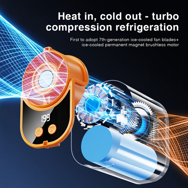 5-In-1 Cooling Fan, Waist Fan, Clamp Fan, Desktop Fan And Handheld Fan, 199 Speed Settings, with LED Display, Silent Motor, Quick Charging And Shock-Resistant Design. Father'S Day Gift, Suitable for Daily Use