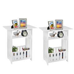 Modern Wooden Nightstand with Three Tiers, Measuring 49X46X29.5Cm, Suitable for Bedrooms, Living Rooms, And Hallways, Easy to Assemble, Can Also Serve As a Coffee Table