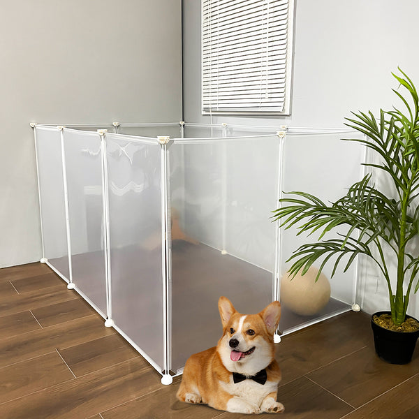 Kitten Playpen, Rabbit Playpen, Small Animal Playpen with Indoor, Foldable Plastic Fence for Guinea Pig, Cat, Puppy, Rabbits - 10 Panels, 105*70*45cm