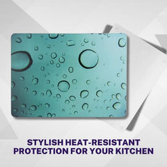 Water Droplets Glass Worktop Saver Protector Chopping Cutting Board - 28x38cm