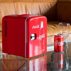 Coca Cola 4L Mini Fridge 6 Can Portable 12V Cooler / Warmer in Red