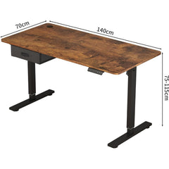 Electric Standing Desk, Sit Stand Table, Height Adjustable Electric Standing Computer Desk with USB Charging Port and Desk Drawer for Home Office