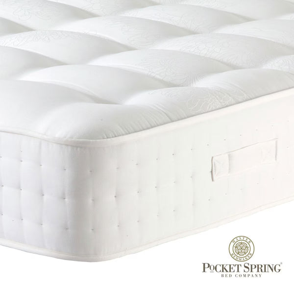 Pocket Spring Bed Company Pemberley Mattress & Grey Full Ottoman Divan in 3 Sizes
