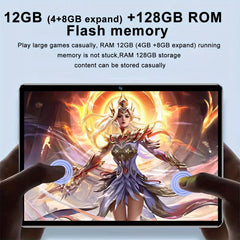 NEW Tablet Android 16 2 in 1 Tablet 10.1-Inch IPS Display 12GB RAM(4GB+8GB Expand) 128GB ROM, Support 1TB TF Card Extension, with Keyboard, Mouse, Stylus, Holder Case, 5G Wi-Fi & Wireless, GMS, Tablet, Pad