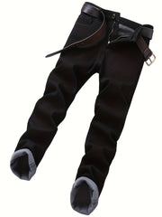 Black Fleece-Lined Jeans