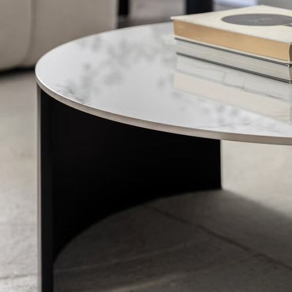 Gallery Marzio White Marble Coffee Table