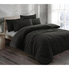 Teddy Fleece Duvet Cover with Pillow Case Thermal Warm Bedding Set