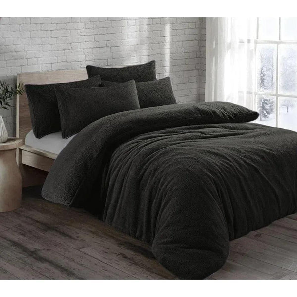 Teddy Fleece Duvet Cover with Pillow Case Thermal Warm Bedding Set