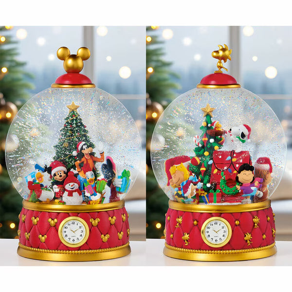 Christmas Snow Globe with Glitter and LED Lights