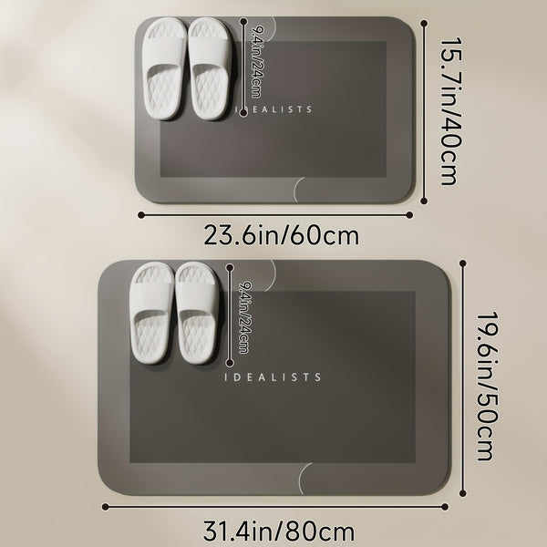 Super Absorbent Diatomite Bath Mat - Quick-Dry Non-Slip Bath with Diatomite Mud Layer, Soft Bathroom Floor Mat for Shower, Bathtub, Kitchen, RV (Compatible with Diatomite Mud Bath Products)