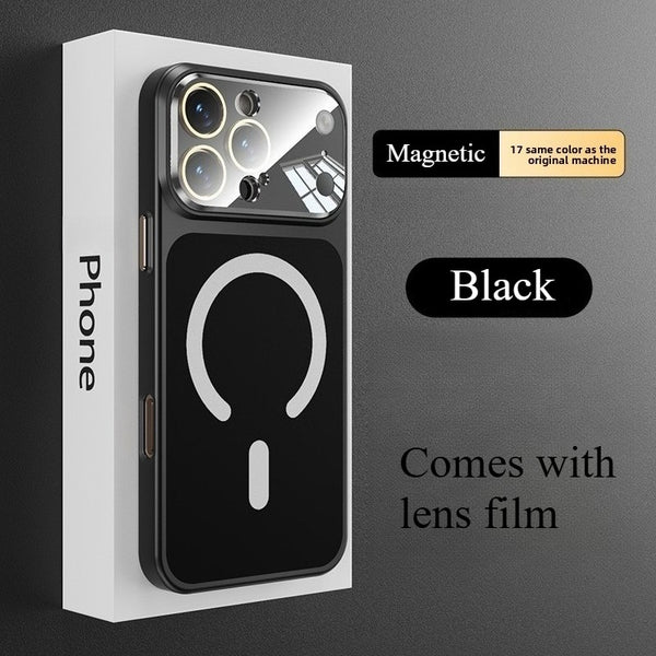 Full Coverage Magnetic Glass Phone Case Shockproof Drop Protection Ultra Thin Matte Finish Compatible with iPhone 17 16 15 Pro Max Series Models