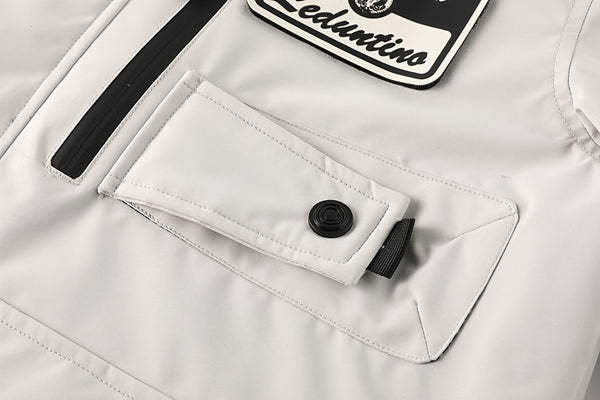 Men's Fashion New Jacket Men's Spring Autumn Thin Casual Multi-Pocket Outdoor High Quality Jacket Coat Men Detachable Hood Outdoor Trendy Design Waist Double Pocket Jacket