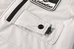 Men's Fashion New Jacket Men's Spring Autumn Thin Casual Multi-Pocket Outdoor High Quality Jacket Coat Men Detachable Hood Outdoor Trendy Design Waist Double Pocket Jacket