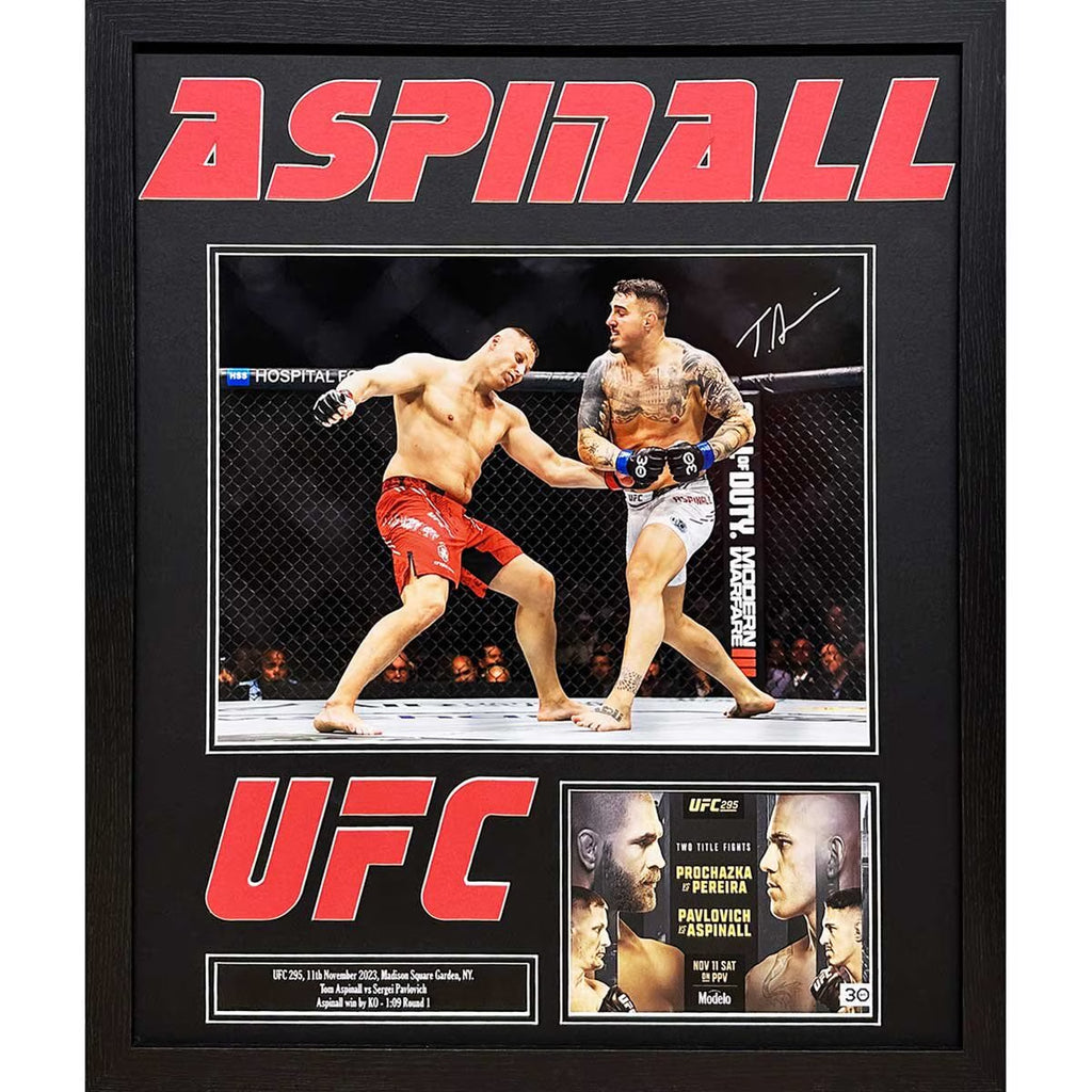 Tom Aspinall Signed Framed UFC Football Photo