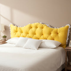 Large Ultra-Soft Comfortable Plush Backrest Pillow, Princess Style Reading Cushion, Neck and Back Support, Luxurious Fashionable Home Style Multifunctional Lace Ruffled Headboard Cushions, Suitable for Bedroom, Living Room, Dorm, Sofa Home Decor, Machine