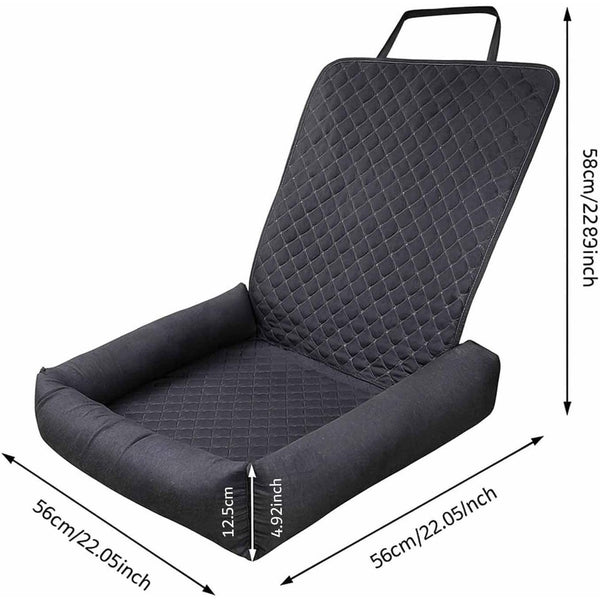 Dog Car Seat Bed – Washable Travel Booster for Small Dogs & Cats with Safety Straps, Anti-Slip Base & Soft Cushion – Portable Front Seat Pet Carrier for Cars, SUVs & Trucks