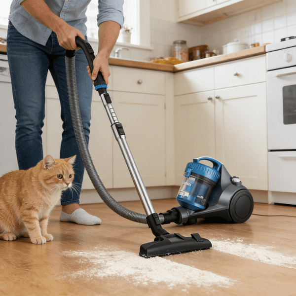 Midea EUREKA Whirlwind Canister Vacuum Cleaner, Cylinder Vacuum Cleaner - 700W Bagless Model with 1.5L Capacity Dust Cup, 2-in-1 Dusting Brush, Automatic Cord Rewind, Lightweight & Compact Design, Perfect for Pet Hair, Carpet Dust, Hard Floor Debris & Hom