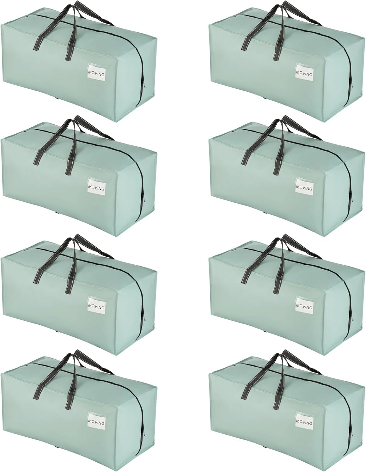 VENO 8 Pack Moving Bags Heavy-Duty Extra Large W/Backpack Straps, Moving House Essentials, Strong Handles & Zips, Clothes Storage, Packing, Laundry Bags, Reusable and Sustainable (Blue, 8 Pack)