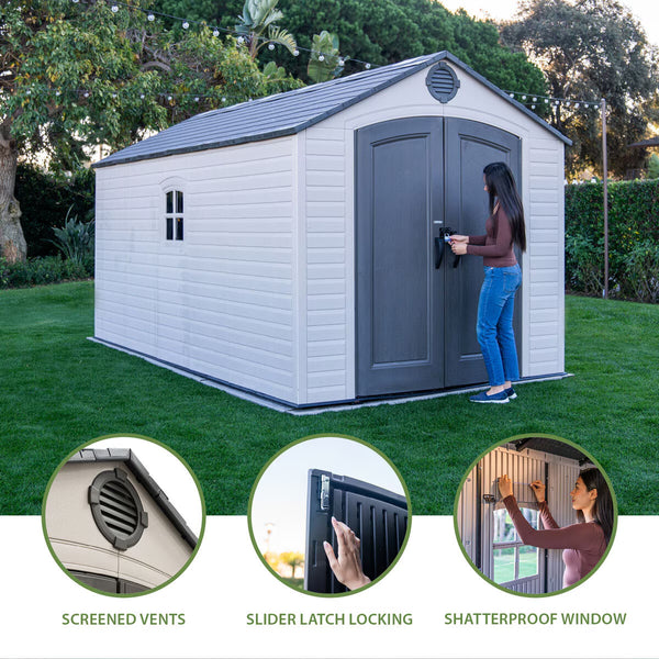Lifetime 8Ft X 15Ft (2.4 X 4.5M) Storage Shed - Model 60394