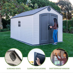 Lifetime 8Ft X 15Ft (2.4 X 4.5M) Storage Shed - Model 60394