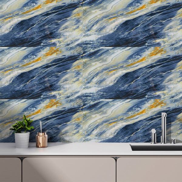 10/20/30/40 Pack Luxury Marble Effect Self-adhesive Floor Tiles 60x30cm, 2mm Thicken Vinyl Flooring Tiles Wall Stickers, Removable PVC Wall Decals, Suitable for Living Room, Bedroom, Kitchen Backsplashes, Bathroom, Office, Background Walls, Easy To Instal