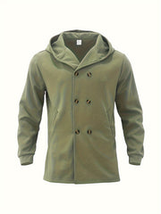2024 Foreign Trade New Product Men'S Mid-Length Slim Fit Windbreaker Hooded Casual Pure Coat Performance Clothing