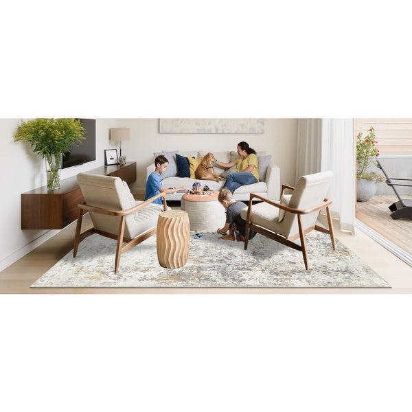 Capslpad Navy Blue Abstract Area Rug 200x300cm | Modern Short Pile Soft Faux Wool, Machine Washable, Non Slip, Minimalist Floor Mat for Living Room, Bedroom, Office, Kitchen Decor
