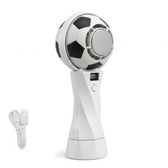 Portable Football Design Handheld Fan, USB Rechargeable Mini Fan, High-Velocity Portable USB Cooling Fan with Digital Display, Mini Soccer Desk Fan for Sports & Travel