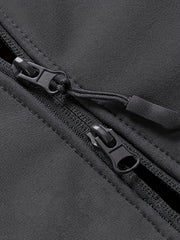 Men'S Winter Soft Shell Jacket with a Hood, Featuring Pockets And a Solid Color, Suitable for Outdoor Wear